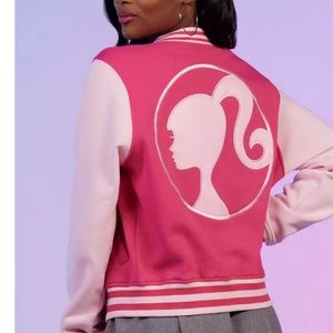 Barbie Pink Varsity Bomber Jacket XL new with tags